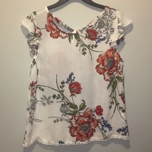 White floral blouse!